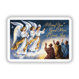 Good News of Great Joy with Luke 2:10 Stickers & Clipart featuring angels and a man in a blue robe, inspired by classic art, perfect for unique digital or sticker art lovers.