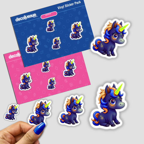 Cute And Magical Pony Unicorn stickers featuring charming cartoon unicorns, available as stickers or digital artwork, capturing the whimsical essence of unicorns in playful, detailed designs.