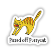 Cartoon of a Pissed Off Pussycat with a grumpy expression, available as stickers or digital artwork from Decal Venue.
