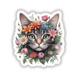 Cat Portrait Floral Accents PA58