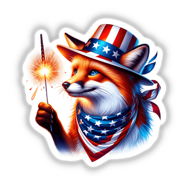 Fox Holding Sparkler 4th of July