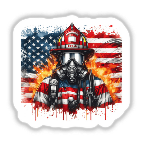 USA Flag American Firefighter Fireman