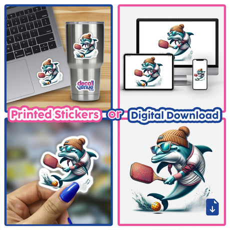 Trendy Dolphin Playing Pickleball