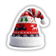 Santa Hat Ugly Christmas Sweater Style with reindeer and snowflakes pattern, available as stickers or digital artwork, featuring festive elements like trees and snowflakes.