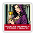 Revelation 17:4 - Whore of Babylon Bible Pop Art featuring a woman holding a golden goblet, available as stickers or digital artwork.