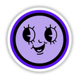 Purple Cute Smiley Face cartoon logo featuring a black and purple design, available as stickers or digital artwork from Decal Venue.