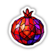 Pomegranate Stained Glass Style artwork showcasing a vibrant, intricate design resembling a glass pomegranate, available as a sticker or digital art from Decal Venue.