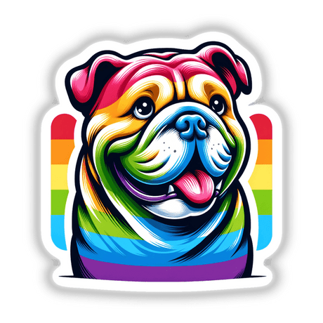 Bulldog Dog Rainbow Pride