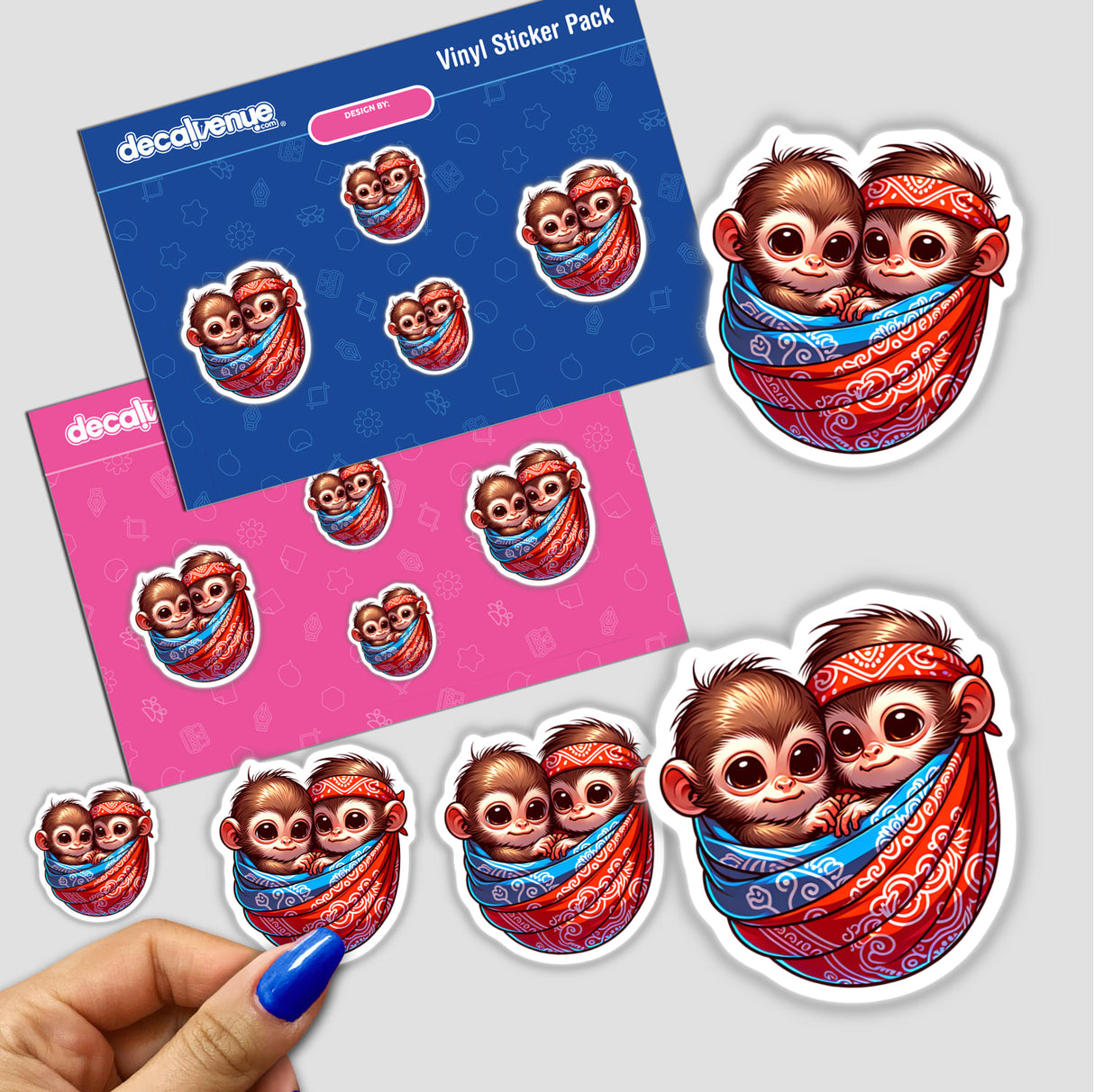 Cute Monkeys Wrapped Up in a Bandana