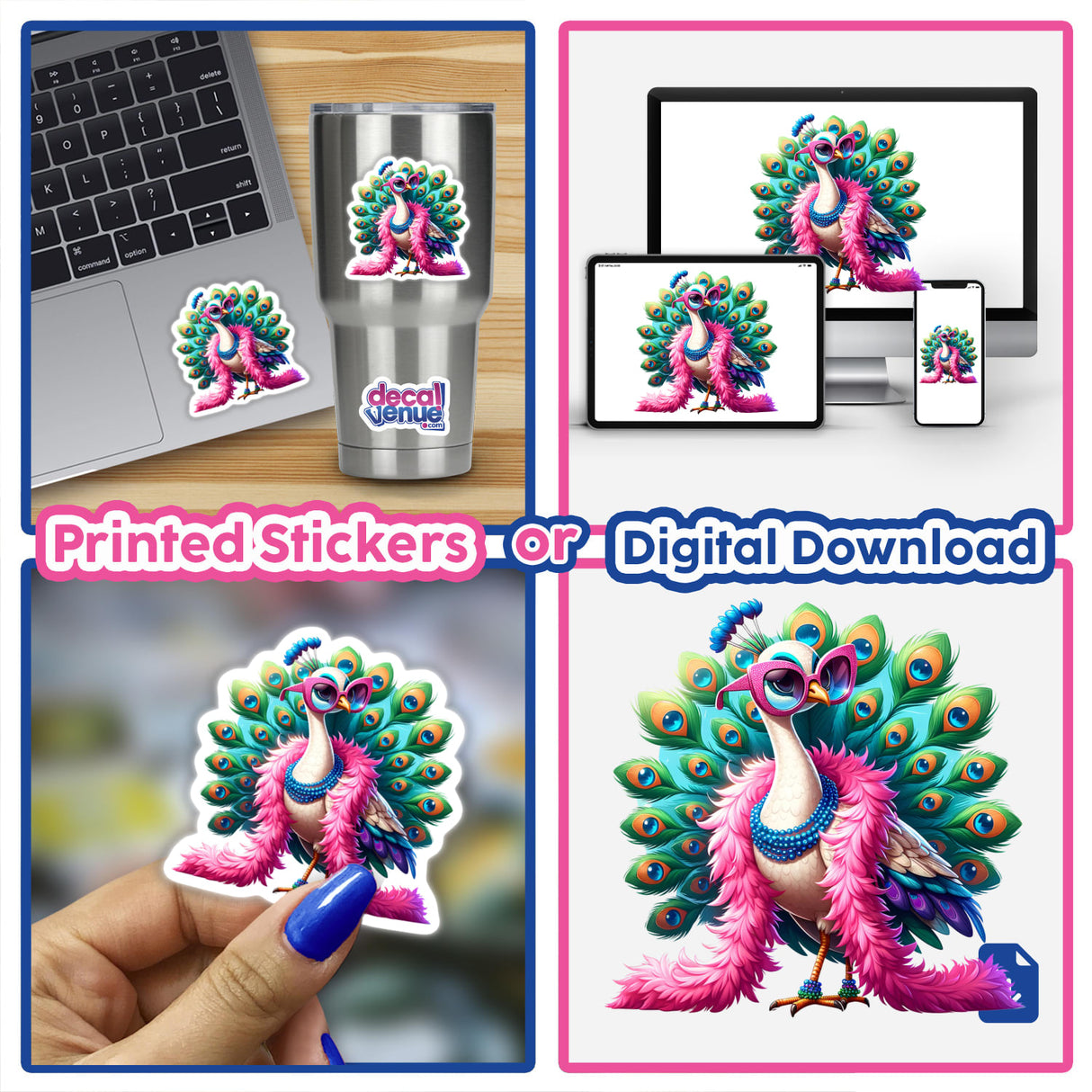 Glamorous Peacock Wearing Feather Boa