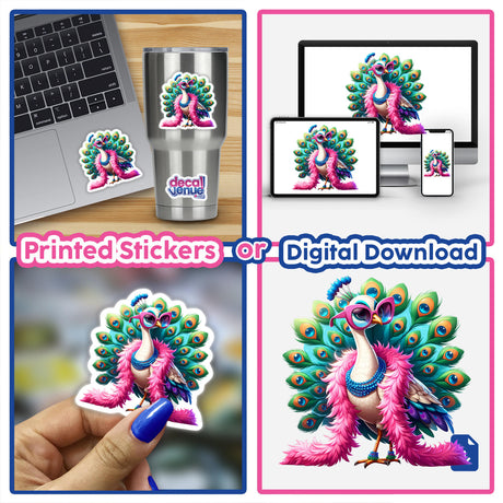 Glamorous Peacock Wearing Feather Boa