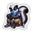 Patriotic leather skunk aviator sunglasses - Unique digital art sticker or download for self-expression