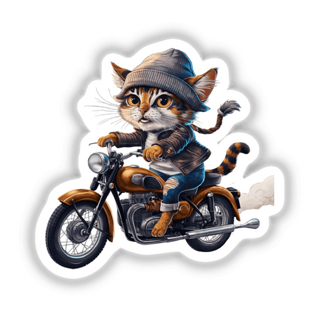 Cool Cat Riding a Motorcycle