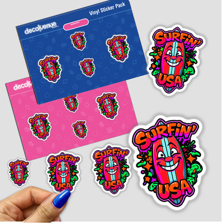 a hand holding a sticker next to a pack of stickers