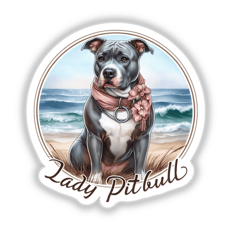 Beach Lady Pitbull Dog