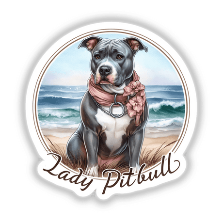Beach Lady Pitbull Dog