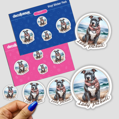 Beach Lady Pitbull Dog