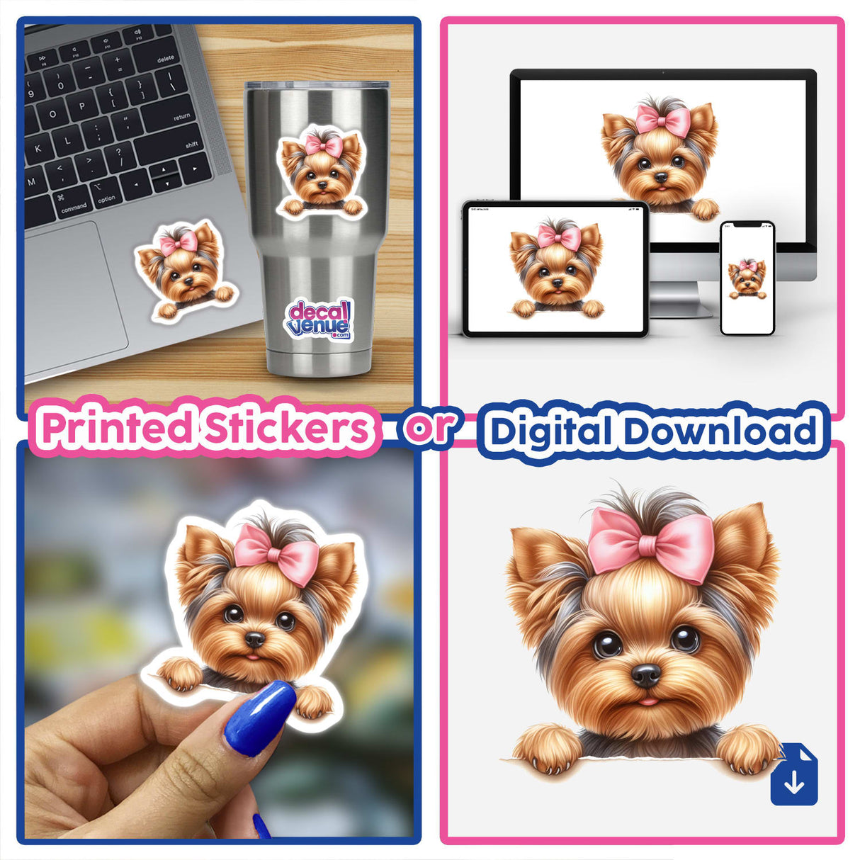 Peeking Girl Yorkie Dog