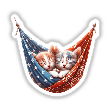 Cats in American Flag Bandana Hammock