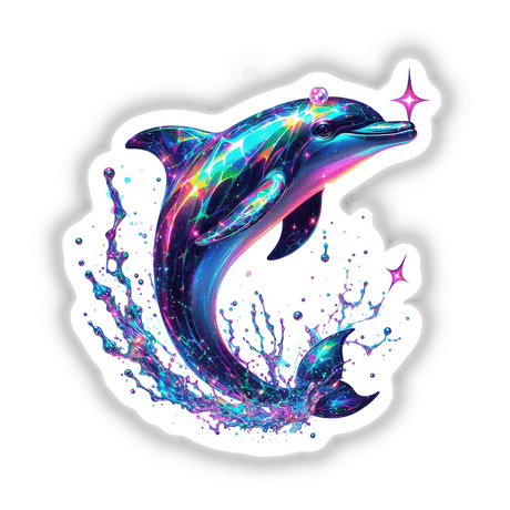 Holographic Colored Dolphin Splash
