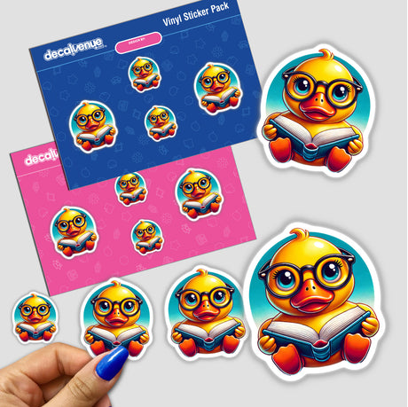 Rubber Duck With Reading Glasses Open Book