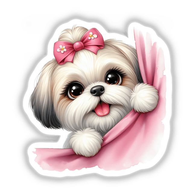 Peeking from Blanket Shih Tzu Dog