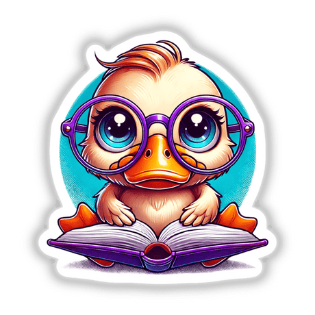 Duck With Reading Glasses Open Book