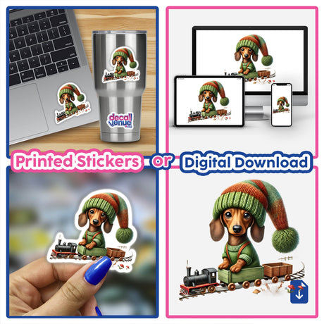 Dachshund Gnome Riding Toy Train