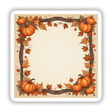 Autumn Aesthetic Frame Clipart – Fall Pumpkin and Leaf Design for Social Media and Print. This digital artwork features a square frame with pumpkins and leaves, ideal for seasonal decoration projects.
