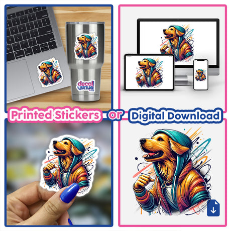 Golden Retriever Dog Hoodie Urban Vibes