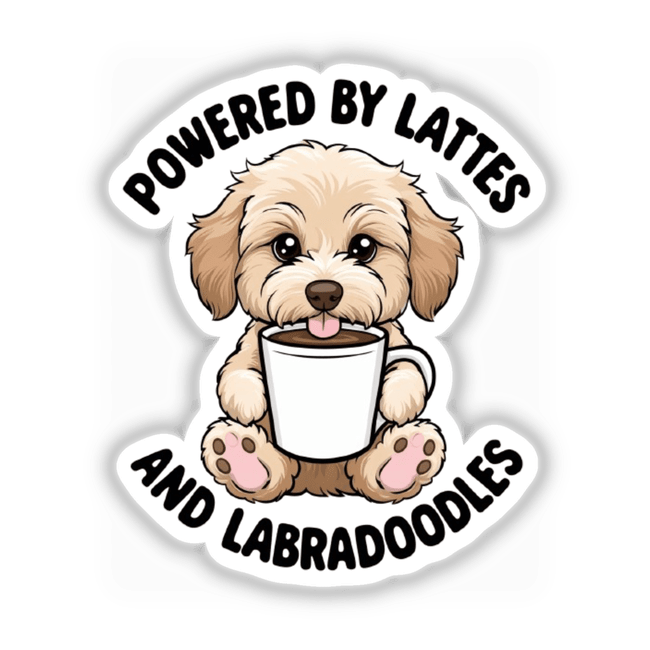 Cute Labradoodle Clipart - Café Decor PNG Commercial Use
