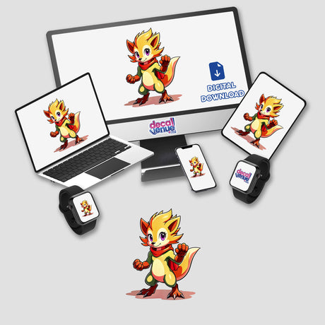 Furry Fighter - Happy Haze The Hedgehog depicted on a computer screen, ideal for stickers or digital artwork from Decal Venue.