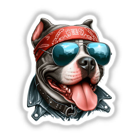 Biker Pitbull Dog w/ Bandana