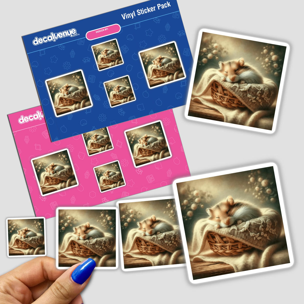 Hamster Sleeping in Woven Basket