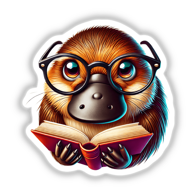 Platypus With Reading Glasses Open Book