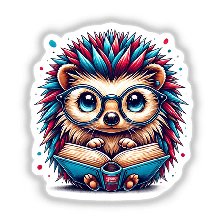Hedgehog With Reading Glasses Open Book