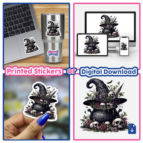 Florals and Skulls Gothic Cauldron