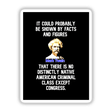 Funny Political Quote Sticker featuring Mark Twain's face with a mustache, emphasizing his Congress quote. Available as vinyl sticker or digital artwork, ideal for political humor enthusiasts.