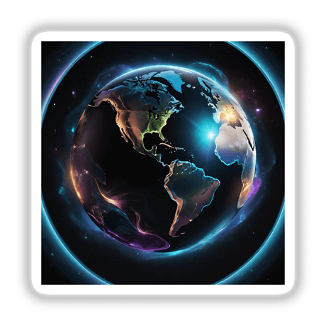 Detailed digital illustration of the planet Earth against a starry background