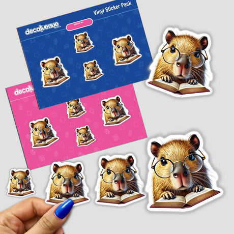 Capybara With Reading Glasses Open Book