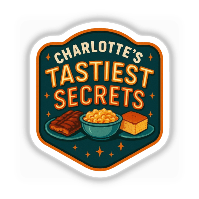 Taste of Charlotte Sticker or Clipart with Commercial Rights - Tastiest Secrets Design, showcasing a unique and creative vinyl sticker or digital art piece, reflecting Decal Venue's signature style.