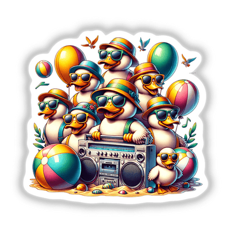 Duck Beach Party Sunglasses Boombox