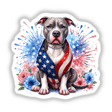 Patriotic American Pitbull Terrier with Fireworks Display