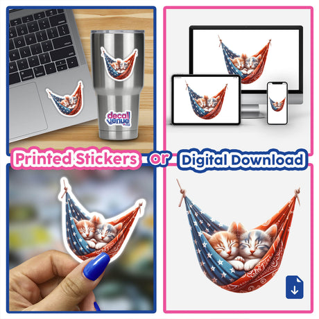 Cats in American Flag Bandana Hammock