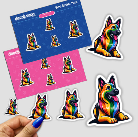 German Shepherd Rainbow