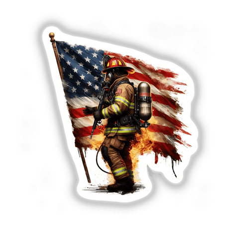 American Flag Patriotic Firefighter