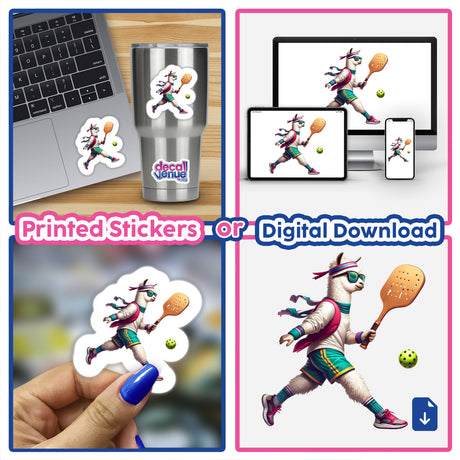 Trendy Llama Playing Pickleball