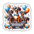 Dachshund Dog Beach Party Sunglasses Boombox