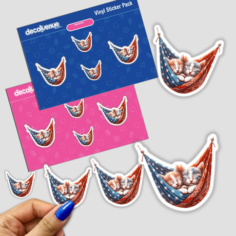 Cats in American Flag Bandana Hammock