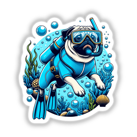 Pug Dog Scuba Diver